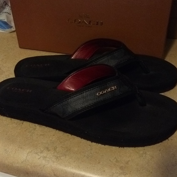 coach signature flip flops